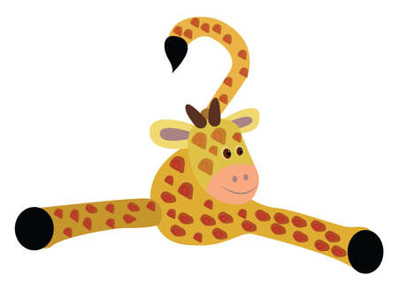 Giraffe dancing, illustration, vector on white background.のイラスト素材