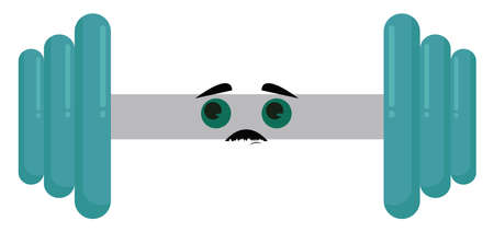 Blue dumbbell, illustration, vector on white background.のイラスト素材