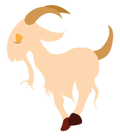 Wild goat, illustration, vector on white background.のイラスト素材