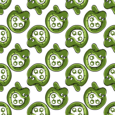 Green snake pattern, illustration, vector on white background.のイラスト素材