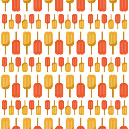 Ice cream pattern, illustration, vector on white background.のイラスト素材