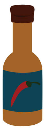 Hot sauce, illustration, vector on white background.のイラスト素材