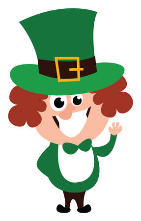 Man in green, illustration, vector on white background.のイラスト素材