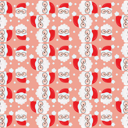 Santa Claus pattern, illustration, vector on white background.のイラスト素材