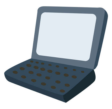 Old laptop, illustration, vector on white background.のイラスト素材
