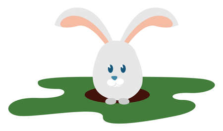 Rabbit hole, illustration, vector on white background.のイラスト素材