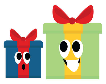 Birthday presents, illustration, vector on white background.のイラスト素材