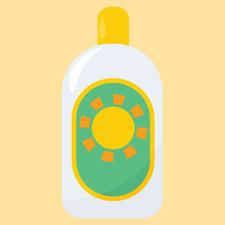Sun cream, illustration, vector on white background.