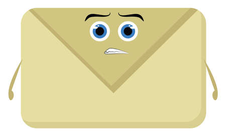 Angry envelope, illustration, vector on white background.のイラスト素材