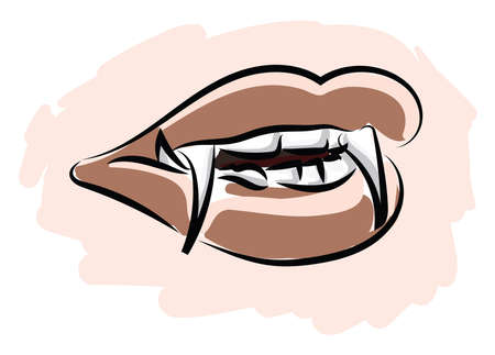 Vampire mouth, illustration, vector on white background.のイラスト素材