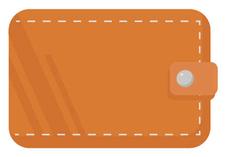 Brown wallet, illustration, vector on white background.のイラスト素材
