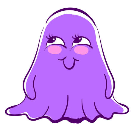 Purple monster, illustration, vector on white background.のイラスト素材
