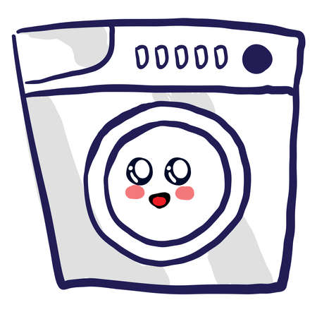 Cute washer, illustration, vector on white background.のイラスト素材