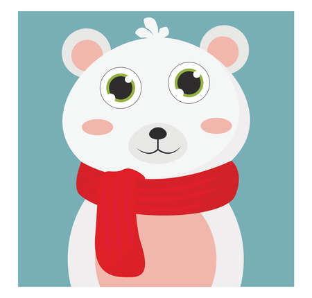 Polar bear, illustration, vector on white background.のイラスト素材
