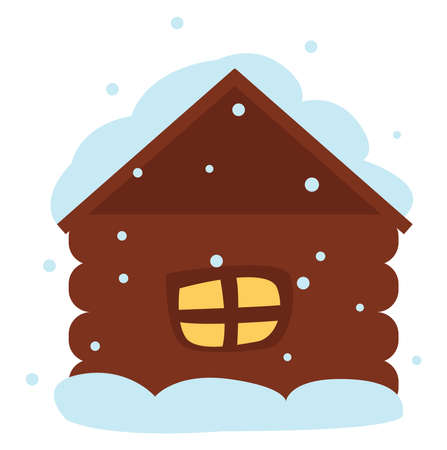 Winter house, illustration, vector on white background.のイラスト素材