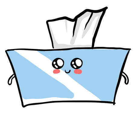 Cute napkin box, illustration, vector on white background.のイラスト素材