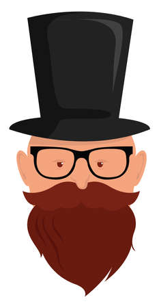 Man with hat, illustration, vector on white background.のイラスト素材
