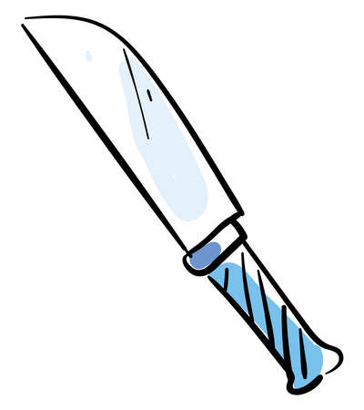 Blue knife, illustration, vector on white background.のイラスト素材