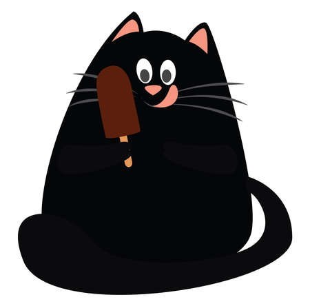 Black cat, illustration, vector on white background.のイラスト素材