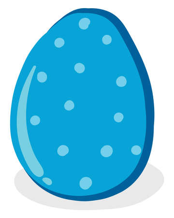 Blue easter egg, illustration, vector on white background.のイラスト素材
