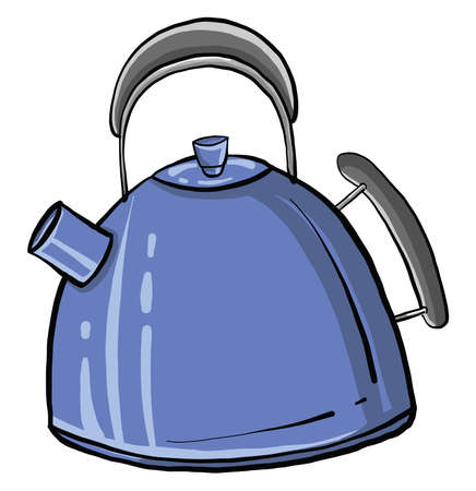 Blue teapot, illustration, vector on white background.のイラスト素材
