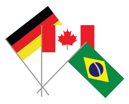 Country flags, illustration, vector on white background.のイラスト素材