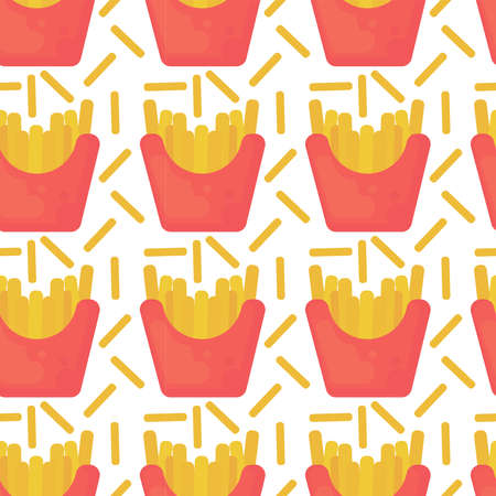 French fries, illustration, vector on white background.