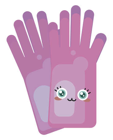 Pink gloves, illustration, vector on white background.のイラスト素材