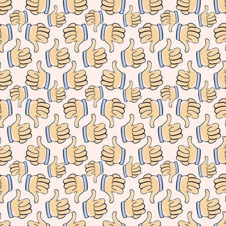 Hand fingers pattern, illustration, vector on white background.の写真素材