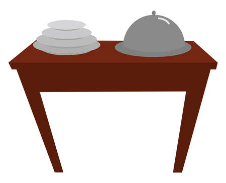 Kitchen table, illustration, vector on white background.のイラスト素材