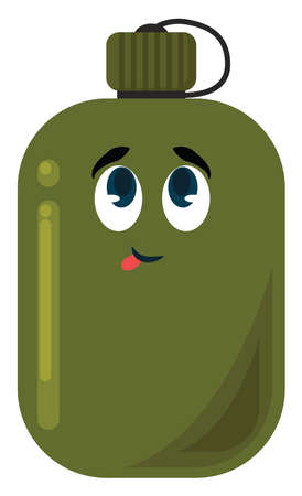 Military bottle, illustration, vector on white background.のイラスト素材