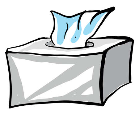 Napkin in box, illustration, vector on white background.のイラスト素材