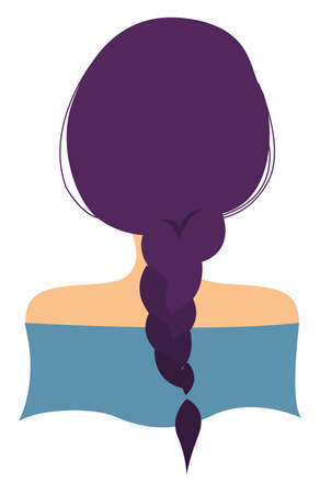 Purple hair, illustration, vector on white background.のイラスト素材