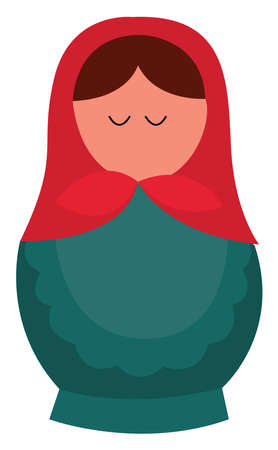 Russian souvenir, illustration, vector on white background.のイラスト素材