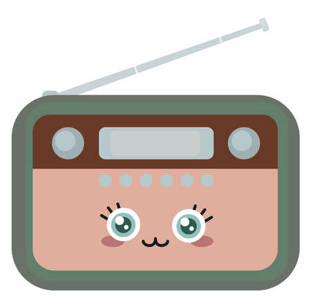 Cute radio, illustration, vector on white background.のイラスト素材