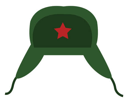 Red army hat, illustration, vector on white background.のイラスト素材