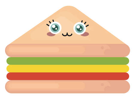 Cute sandwich, illustration, vector on white background.のイラスト素材