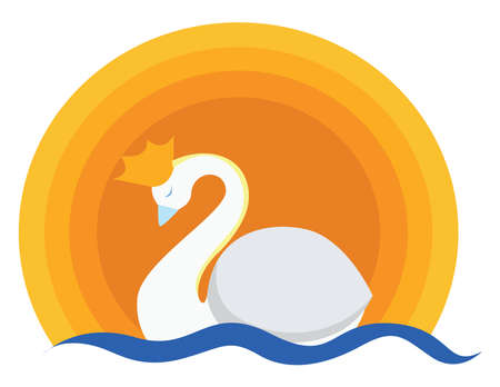 Swan princess, illustration, vector on white background.のイラスト素材