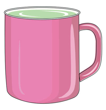Pink cup, illustration, vector on white background.のイラスト素材