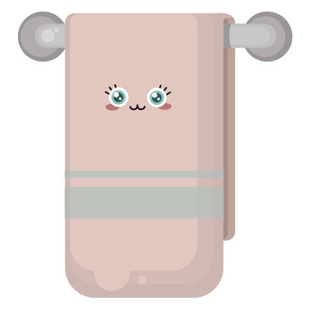 Pink towel, illustration, vector on white background.のイラスト素材