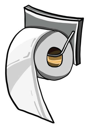 Toilet paper, illustration, vector on white background.のイラスト素材