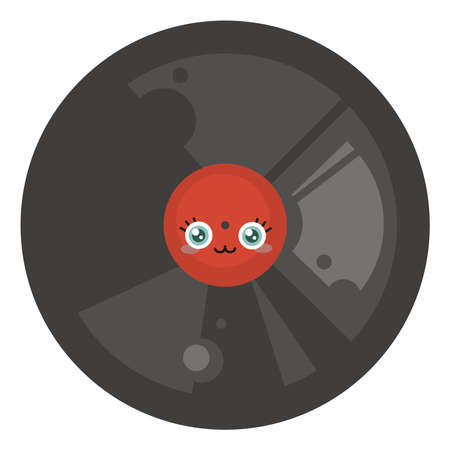 Vinyl disk, illustration, vector on white background.のイラスト素材