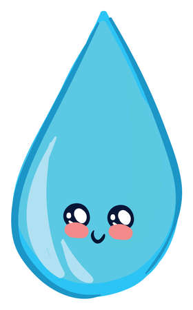 Cute water drop, illustration, vector on white background.のイラスト素材