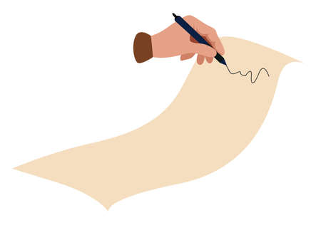 Writer, illustration, vector on white background.のイラスト素材