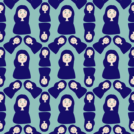 Woman pattern, illustration, vector on white background.のイラスト素材