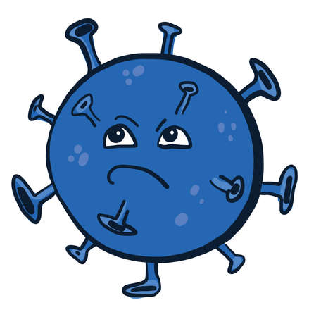 Angry coronavirus, illustration, vector on white backgroundのイラスト素材