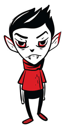 Angry vampire, illustration, vector on white backgroundのイラスト素材