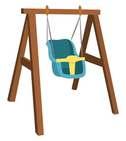 Baby swing, illustration, vector on white backgroundのイラスト素材