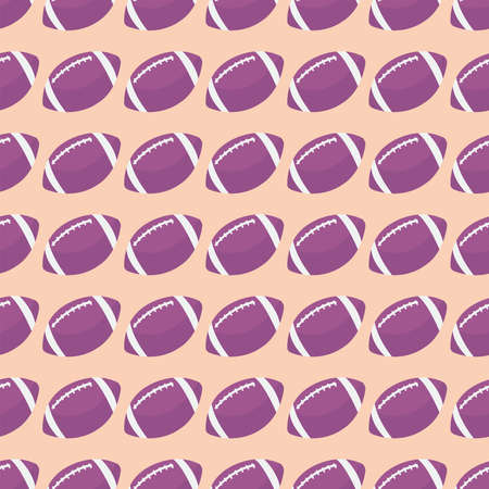 Rugby balls pattern, illustration, vector on white backgroundのイラスト素材