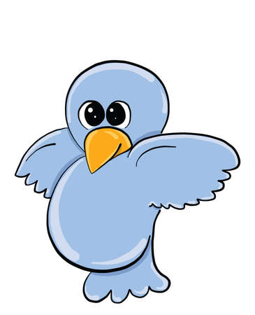 Blue cute bird, illustration, vector on white backgroundのイラスト素材